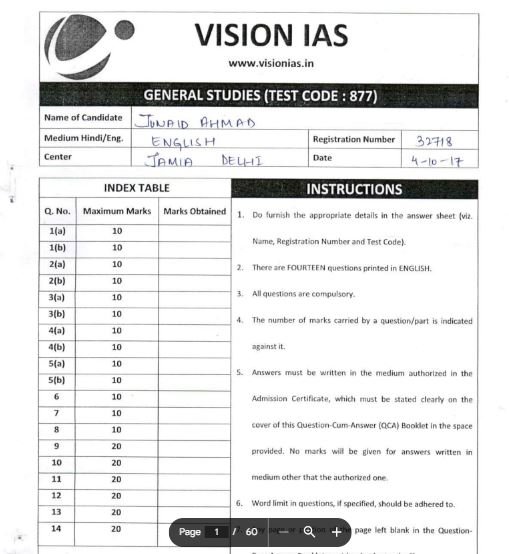 Vision IAS Prelims Test Series PDF Free Download Education